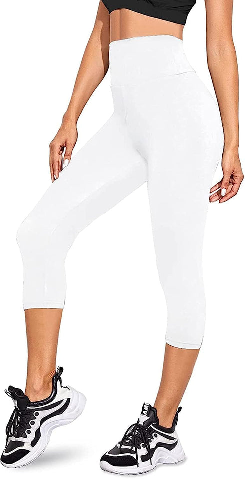 High Waisted Womens Black Workout Leggings - Running Tummy Control Yoga Pants